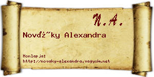 Nováky Alexandra névjegykártya